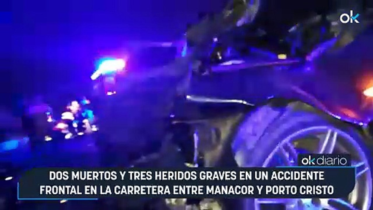 Dos muertos y tres heridos graves en un accidente frontal en la carretera entre Manacor y Porto Cristo