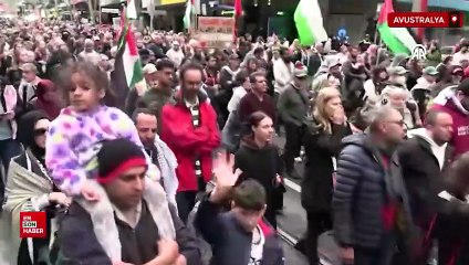 Avustralya'da binlerce kişi İsrail'e yaptırım talebiyle sokağa çıktı