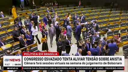 Congresso esvaziado tenta aliviar tensão sobre anistia de Bolsonaro