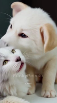 Cute Kittie and Puppy Friendships - FunkyPets4u #cat #funnypets #funny #dog #puppy