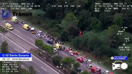 Accidente de autocar en Santa Susanna, en la C-32