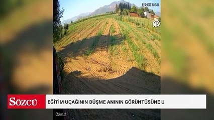 Eğitim uçağının düşme anının görüntüsüne ulaşıldı