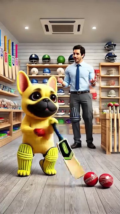 Frenchie s Cricket Day_ Buys Bat, Plays, Super Happy! #shorts #cute  #Cricket #Dog