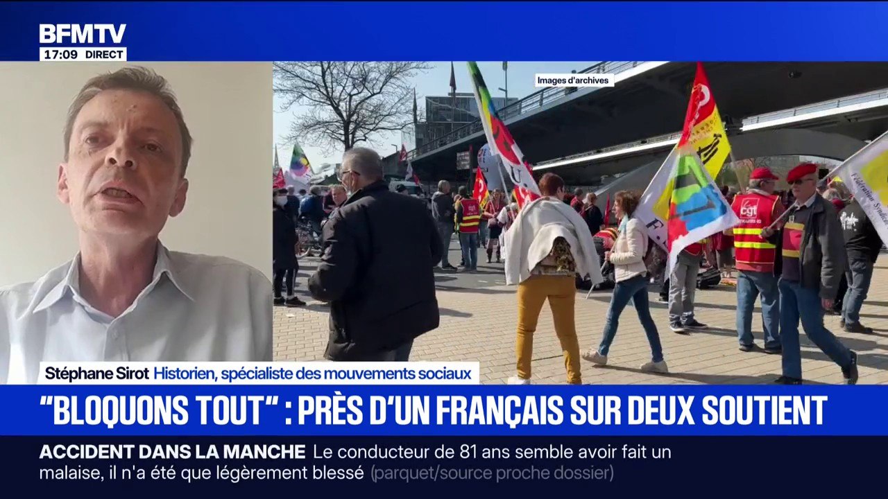Mouvement "Bloquons tout": pour Stéphane Sirot, spécialiste des mouvements sociaux, "il y a beaucoup de choses qui divergent par rapport au mouvement des gilets jaunes"