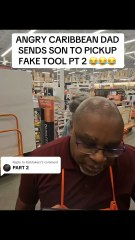 Angry Caribbean dad sends son to pick up fake tool from home depot prank. 😂😂😂