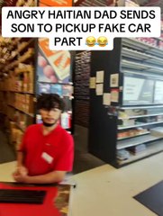 Angry Haitian dad sends son to pick up fake car part prank.😂😂😂