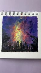 Easy Watercolor Night Sky 🌌 | Relaxing Galaxy Painting for Beginners