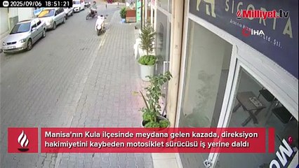 Kask hayat kurtardı! İş yerine dalan motosiklet sürücüsü...