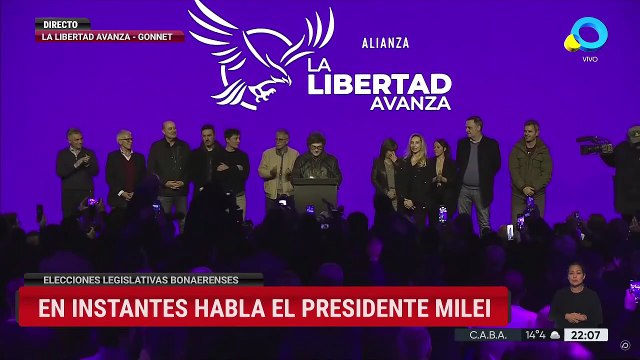 Javier Milei desde el bunker de LLA: El rumbo no se modifica y se va a redoblar