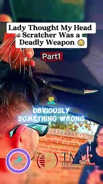 #part1 Lady Thought My Head Scratcher Was a Deadly Weapon 😳🤣