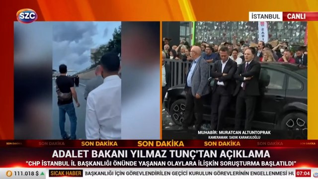 Çevik kuvvet ablukasındaki CHP İstanbul İl Başkanlığı önünde yağmur atlında bekleyiş sürüyor