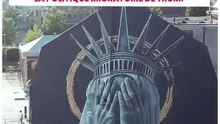 Intitulée « La protestation silencieuse de la statue de la Liberté », la fresque de la street-artist