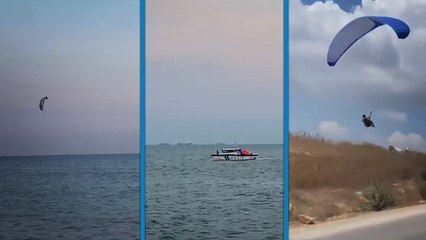 Mersin'de 2 ayrı paraşüt kazası; biri tabelaya takıldı, diğeri denize düştü