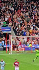 Funny moment Bradford City fan abusing Doncaster Rovers player falls flat on face