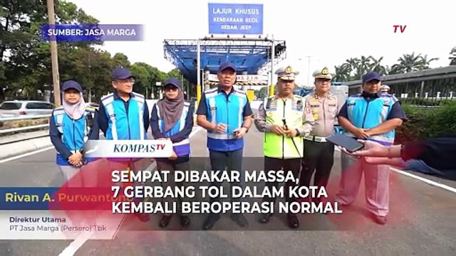 Sempat Dibakar Massa, 7 Gerbang Tol Dalam Kota Terdampak Kerusuhan Kembali Beroperasi