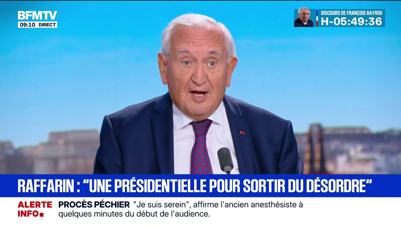 Présidentielle 2027: "Je suis tout à fait contre les primaires", déclare Jean-Pierre Raffarin, ancien Premier ministre
