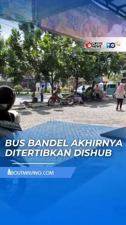 BUS BANDEL NGETEM DI DEPAN INDOMARET ARJOSARI, DISHUB TURUN TANGAN