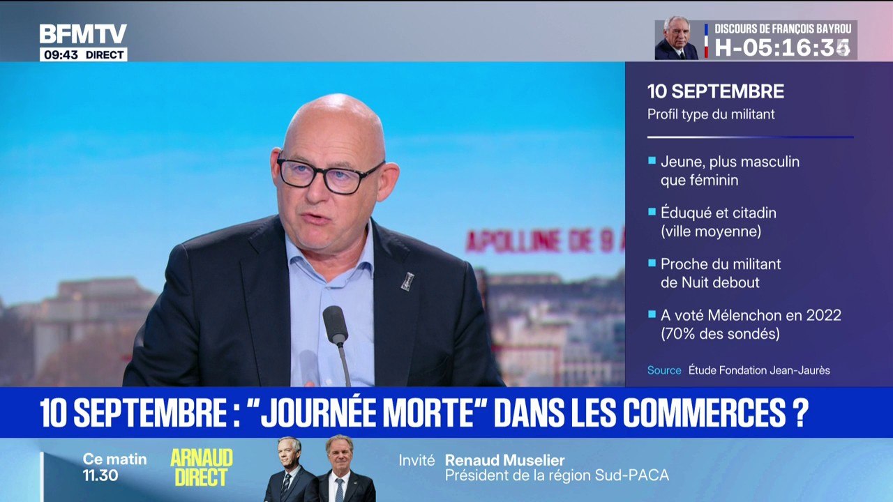 10 septembre: "On partage la colère sur beaucoup de points", affirme Franck Delvau, président de l'Union des métiers et des industries de l'hôtellerie Paris-Île-de-France
