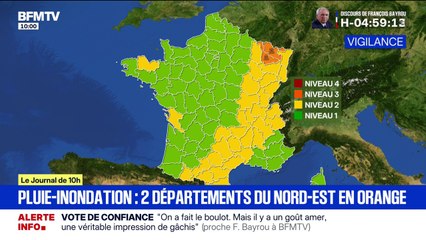 Les départements de la Moselle et de la Meurthe-et-Moselle placés en vigilance orange pluie-inondation