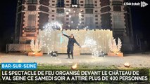 Le spectacle de feu organisé devant le château de Val Seine ce samedi soir en images