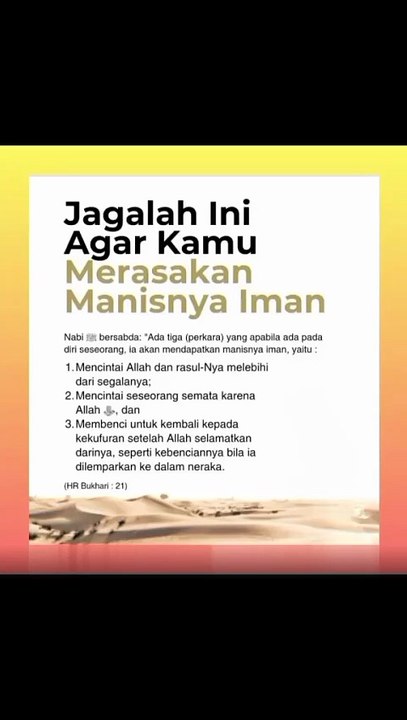 Agar Kamu Merasakan Manisnya Iman