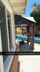 Is this how anyone else’s summer is going? (This slip ‘n’ slide even has walls and they didn’t help