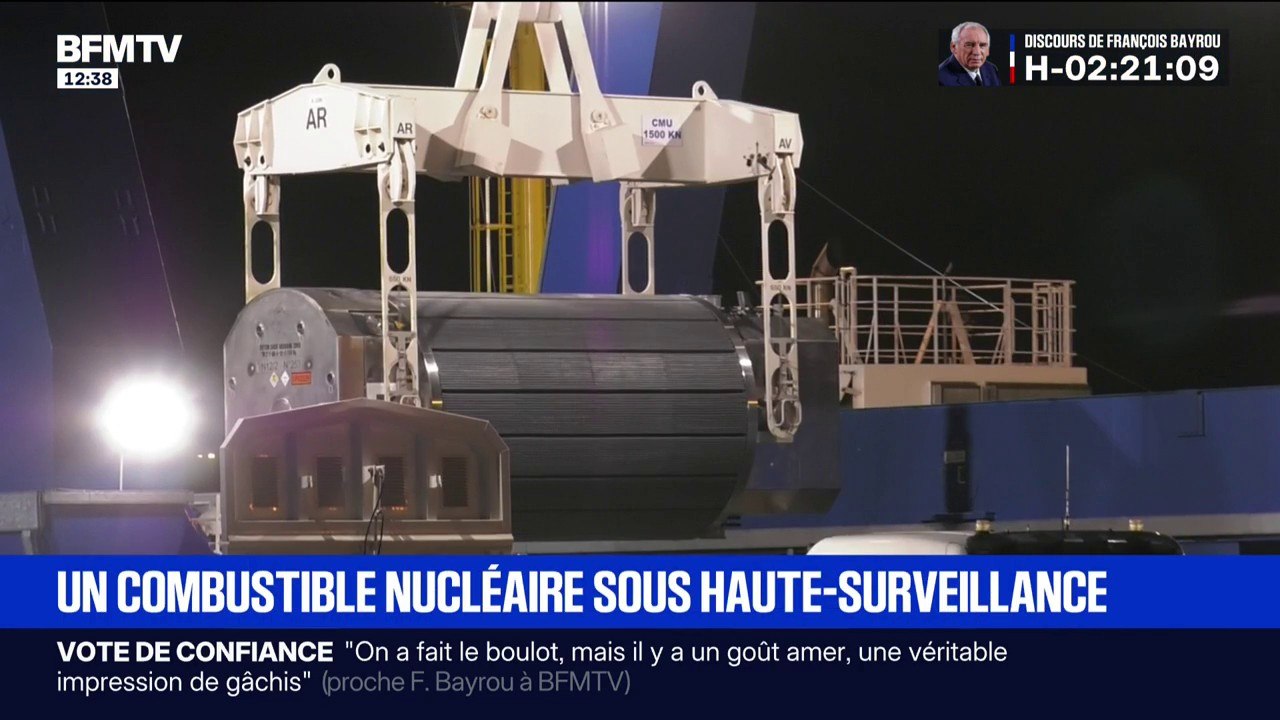 Un trajet sous haute-surveillance: un combustible nucléaire transporté en bateaux de Cherbourg (Manche) vers le Japon
