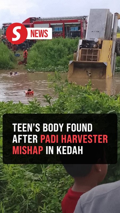 Teenage boy drowned after harvesting machine overturns in river