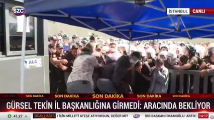 Gürsel Tekin polis eşliğinde il binasına girdi