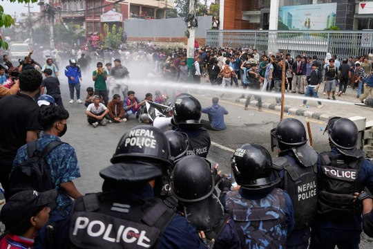 Nepal: Police fire water cannon to disperse protest against social media ban
