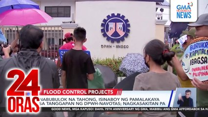 Nabubulok na tahong, isinaboy ng PAMALAKAYA sa tanggapan ng DPWH-Navotas; nagkasakitan pa | 24 Oras