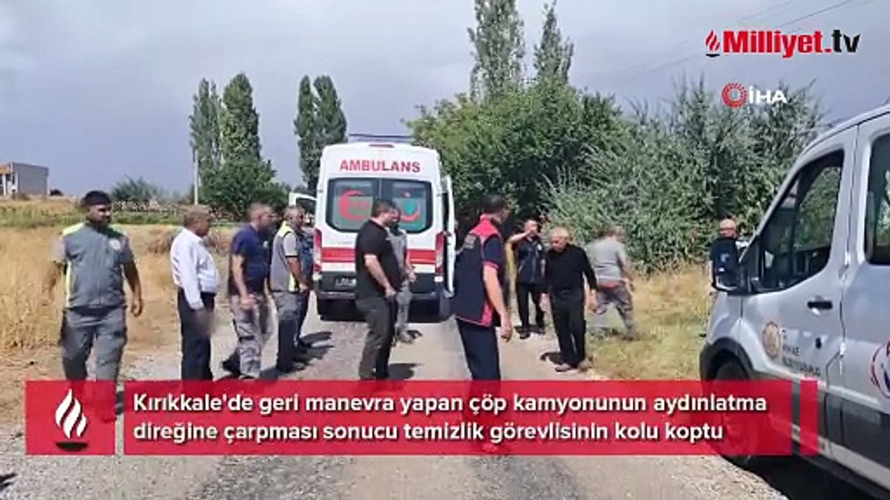 Kırıkkale'de facia! Çöp kamyonu geri manevra yaptı: Temizlik görevlisinin kolu koptu