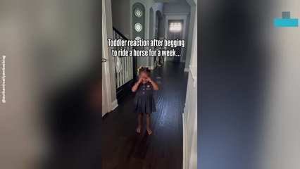 Toddler Gets Her Wish to Ride a Horse and Loves It