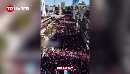 Bu kalabalığın eşi benzeri yok: Belçika soykırıma karşı tek ses oldu! Brüksel'de on binler Gazze için sokaklara indi