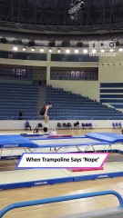 Trampoline Fail Turns Scary But Ends in Laughter | Gymnastics Mishap 🤸😂