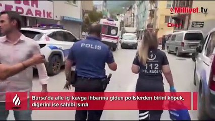 İhbara giden polislerden birini pitbull, diğerini ise sahibi ısırdı!
