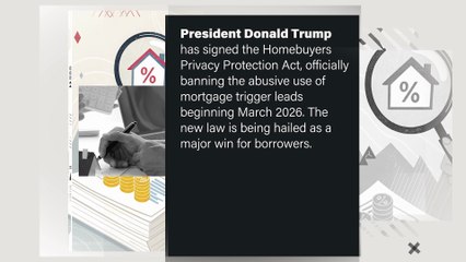 President Donald Trump has signed the Homebuyers Privacy Protection Act