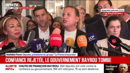 Chute du gouvernement Bayrou: "La politique macroniste est minoritaire, dans l'Assemblée et dans le pays", déclare Mathilde Panot