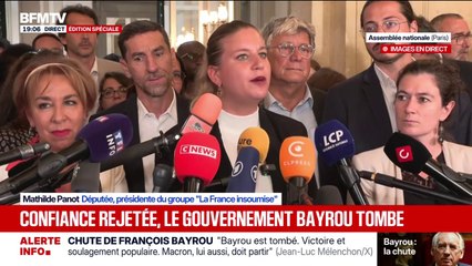 Chute de François Bayrou: "Le groupe parlementaire Insoumis déposera demain une motion de destitution du président de la République", affirme Mathilde Panot