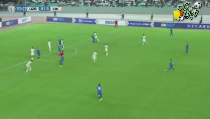 گل اول بازی ازبکستان و ایران
