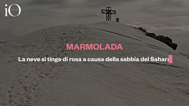 Sulla Marmolada la neve si tinge di rosa: la sabbia del Sahara è arrivata a 3.343 metri di altezza