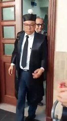 Aquiles Jiménez  a su salida del tribunal