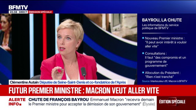 Futur Premier ministre: Le problème, c'est le décalage entre la politique du gouvernement et l'écrasante majorité des Français , observe Clémentine Autain, députée de Seine-Saint-Denis