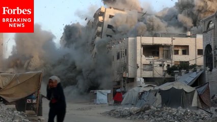 Watch The Moment Israeli Airstrike Hits A High-Rise In Gaza And Causes It To Collapse