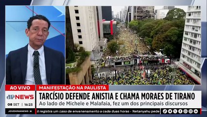 Piperno analisa discurso de Tarcísio durante ato na Av. Paulista no 7 de Setembro
