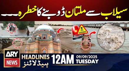 High Alert ! Floods Risk in Multan || ARY News 12 AM Headlines || 9th Sep 2025