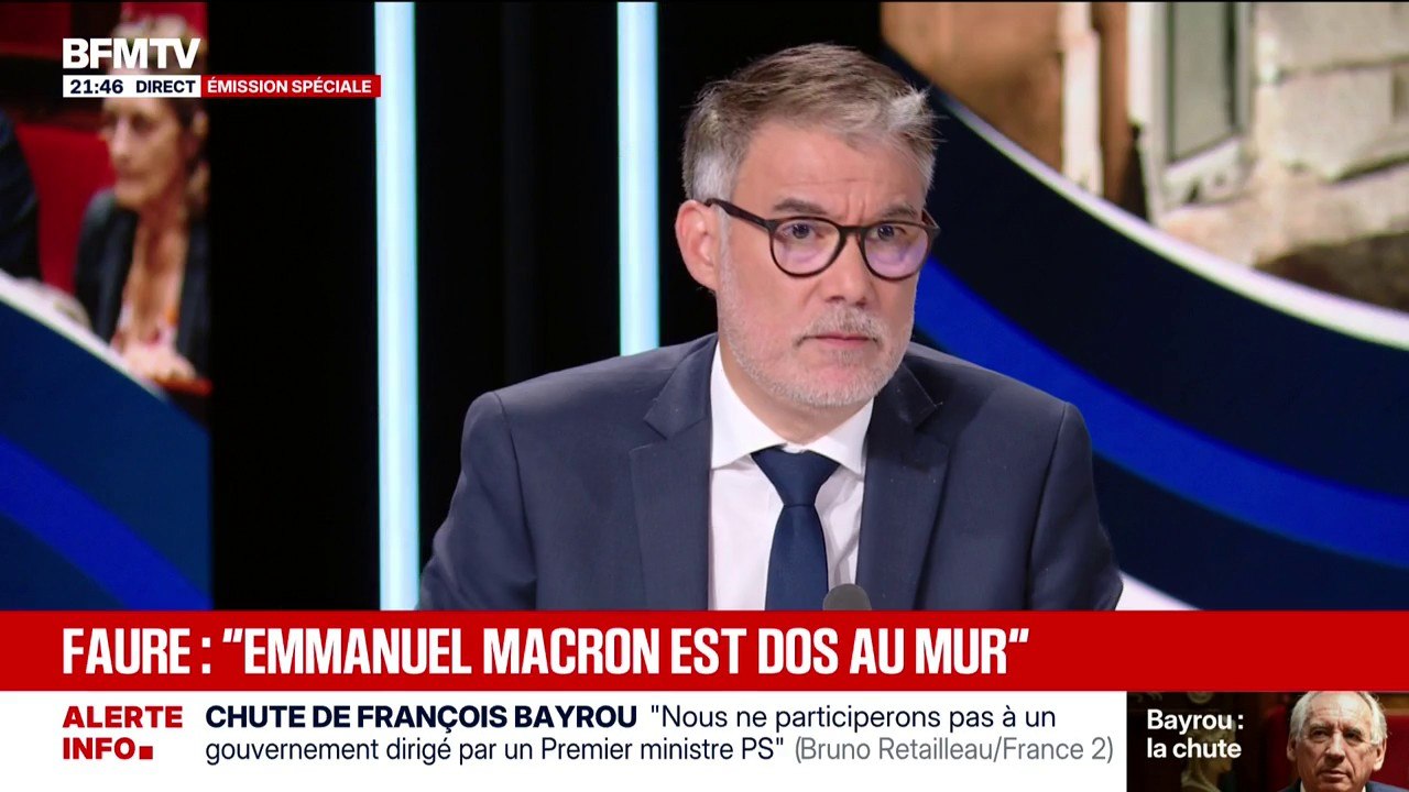 Crise politique: "Je crois qu'Emmanuel Macron est dos au mur", estime Olivier Faure, premier secrétaire du PS
