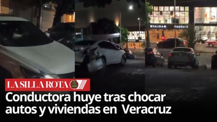 Veracruz: mujer estrella su auto contra casas y autos estacionados