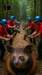 Rescue Aye-aye From Giant Log | AS Nagra