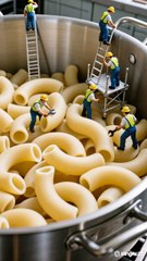Tiny Worker works at Macaroni Factory #tinyworker #ai #aivideo #satisfying